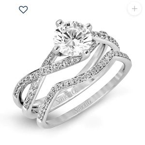 Simon G. 18kt White Gold Diamond Engagement Ring MR1394 w/ Cubic Zirconia